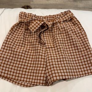 Plaid print shorts